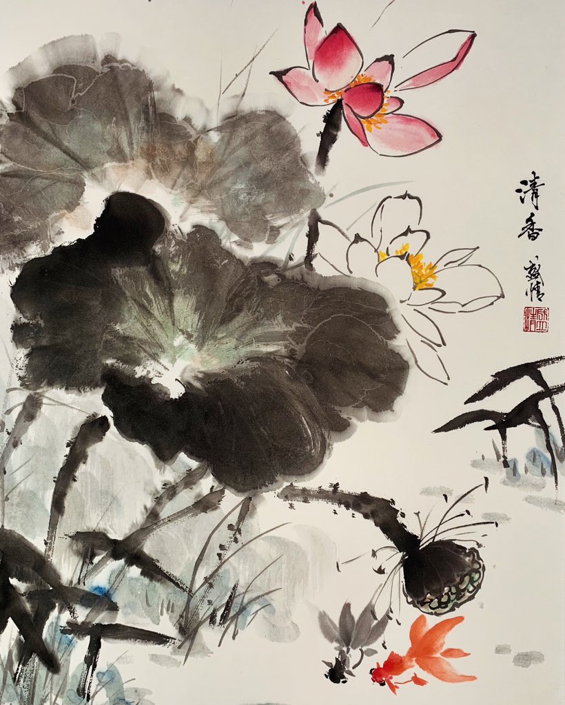 Fiona_Ink's tweet photo. In memory of a great Summer ❤️🪷🐠 Orignal Chinese Ink Brush Painting, over rice paper 

🛍️https://t.co/BjjeOQiaq2

#chineseart #originalart #traditionalart #painting #artoftheday #paintingoftheday #buyartonline #lotus #goldfish #inkdifferentstudio https://t.co/61128shK2J