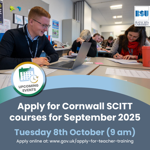 Cornwall SCITT (@cornwallscitt) on Twitter photo Applications for 2025 open tomorrow!
We offer exceptional teacher training programmes (PGCE with QTS) validated by <a href="/BathSpaUni/">Bath Spa University</a>
For more info: cornwallscitt.org or apply: gov.uk/apply-for-teac…
#CornwallSCITT #TrainToTeach #GetintoTeaching #Cornwall #Education #SCITT Applications for 2025 open tomorrow!
We offer exceptional teacher training programmes (PGCE with QTS) validated by <a href="/BathSpaUni/">Bath Spa University</a>
For more info: cornwallscitt.org or apply: gov.uk/apply-for-teac…
#CornwallSCITT #TrainToTeach #GetintoTeaching #Cornwall #Education #SCITT