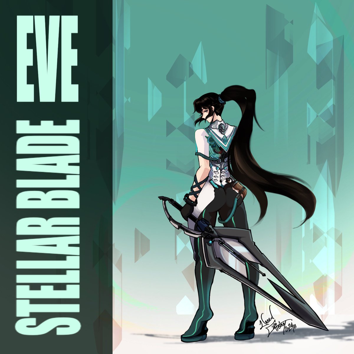 Day 3: Eve (Stellar Blade)
 
Super late entry 💀💀
Illustrated by #uneedcaffeine 
#arttrober #arttrober2024
