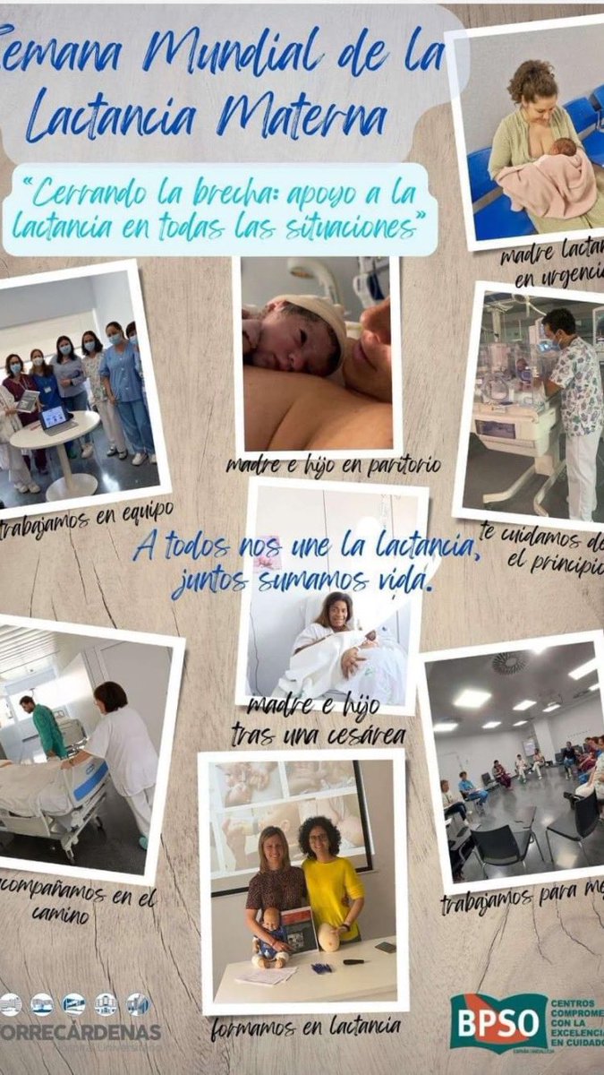 💙 desde  Bpso Torrecardenas Celebramos estos días la #SemanaMundialdelaLactanciaMaterna bajo el lema "Cerrando la brecha: apoyo a la lactancia en todas las situaciones". Juntos sumamos vida.
#EsAhoraYEsContigo 
Bpso Torrecardenas 
Hospital Universitario Torrecárdenas