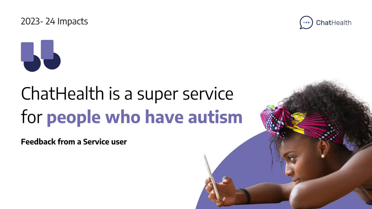 ChatHealthNHS's tweet photo. Autistic people & their parents/carers say it's easy to ask NHS health professionals questions about #autism related issues via #ChatHealthNHS
See our spotlight on #chatautism: https://t.co/smfXYY4mmD
@Autism #NHSinnovation #DHTSImpacts2324 #HealthMessaging https://t.co/pUZko8cDrl
