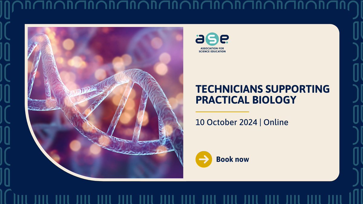 theASE's tweet image. 🌿 It’s Biology Week! Are you a technician supporting practical biology?

This online course is designed to help you change perceptions around biology practical work. Join us and boost your skills—book today! 🧪👩‍🔬ow.ly/ICin50SupWH

#BiologyWeek #TechnicianSupport