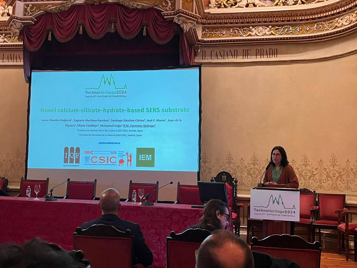 lanamap_iqf's tweet photo. Our colleague Paula Carmona-Quiroga discussed the development of “Novel calcium-silicate-hydrate-based SERS substrate,” a collaborative work with @IEM_CSIC https://t.co/3OO2SqVCuB