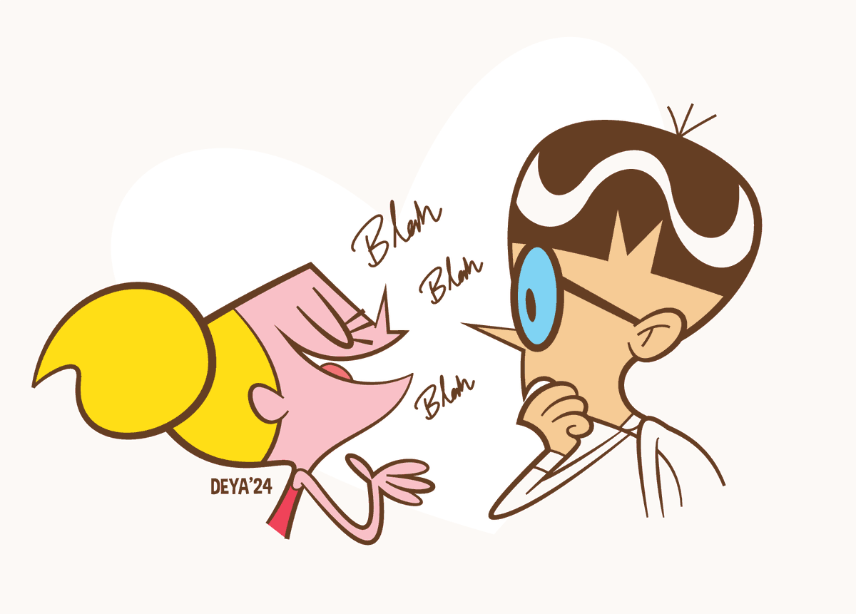 DeyasWorld's tweet photo. She has many pony brushing ideas to share, so he's listening 🦄💕 #DextersLab #DeeDark #DeeDee #Mandark https://t.co/YqnWjZPeSu