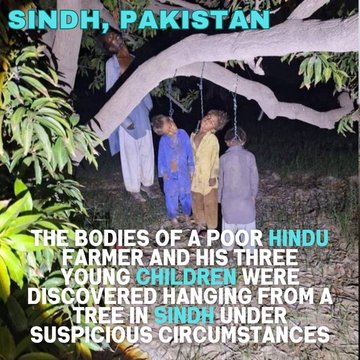 itsankur20's tweet photo. #FailedStatePakistan
#सिंध पाकिस्तान में 04 #हिंदू बच्चे पेड़ों से लटके मिले और एक 14 साल की #हिंदू लड़की का अपहरण कर लिया गया लेकिन सरकार चुप है🤔
#StopTargetKillings #PakViolatesRights #PakAtrocitiesInPOJK पवन कल्याण #IranAttack #KarachiBlast #BiggBoss #RajatDalal https://t.co/GGPC7ZPJar