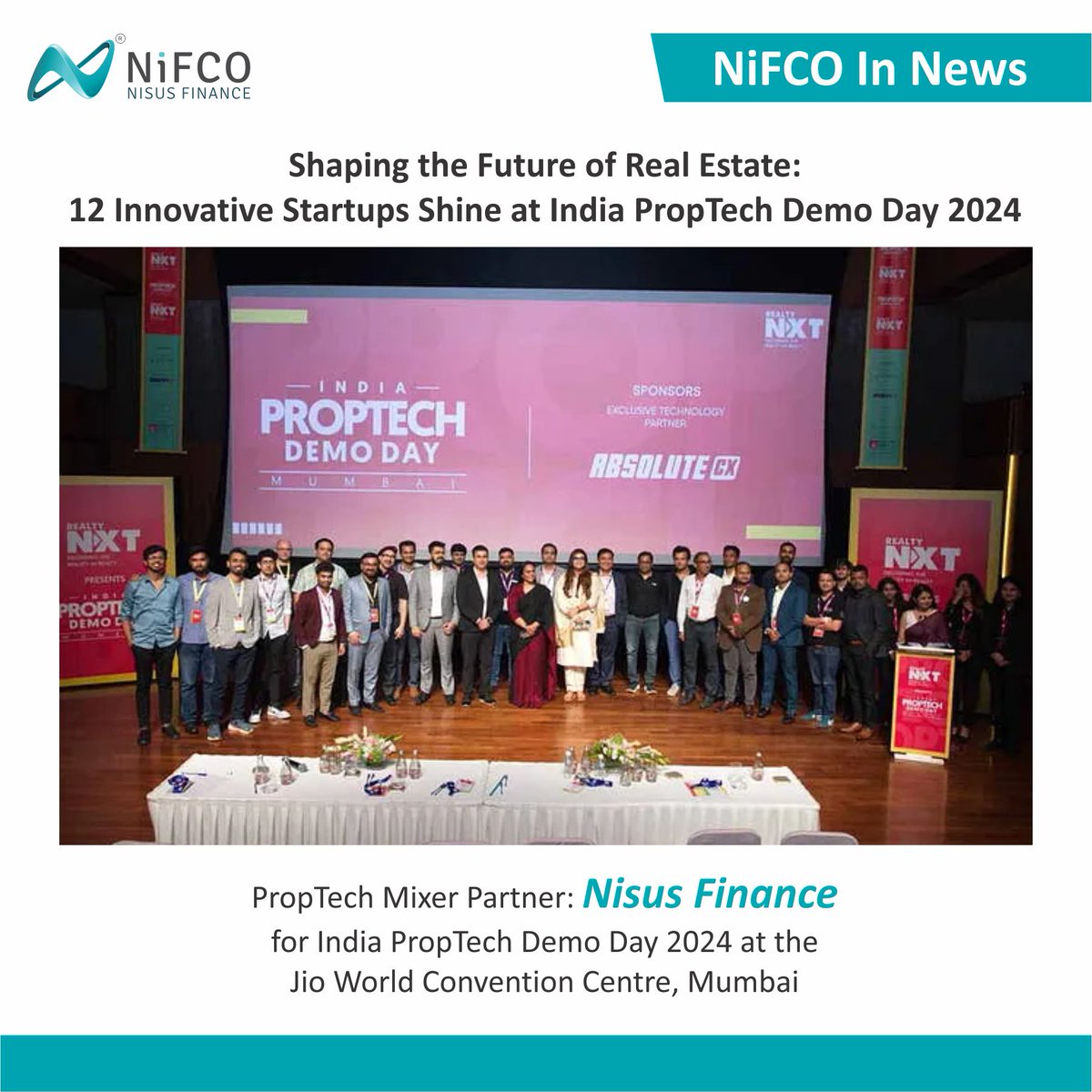 NisusFinance's tweet image. Nisus Finance partnered in the highly anticipated India PropTech Demo Day 2024, hosted by RealtyNXT at the iconic Jio World Convention Centre, Mumbai on September 14th, 2024.

#NisusFinance #WeAreNiFCO #PropTech2024 #RealEstateInnovation #FutureOfRealEstate #IndiaRealty