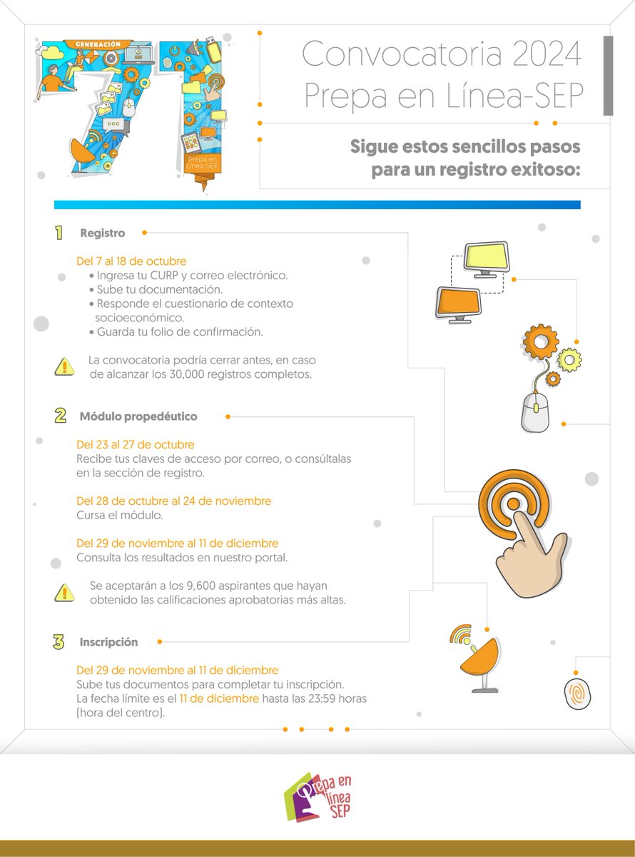 ¡Sé parte de la generación 71 de Prepa en Línea-SEP!
Realiza tu registro y empieza tu camino hacia grandes logros. ✨🎓.

👉 prepaenlinea.sep.gob.mx/convocatorias-…

#Convocatoria2024PLSEP