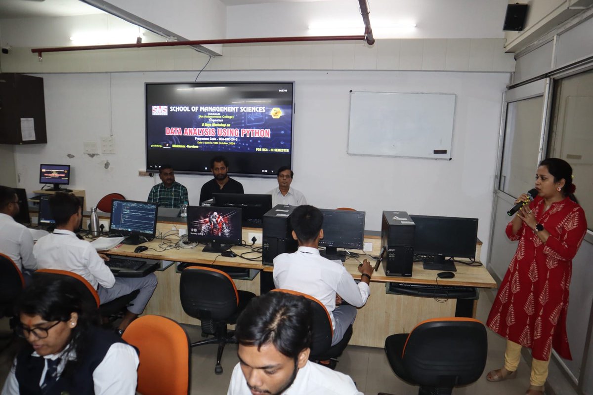 smsvaranasi's tweet image. SMS Varanasi is thrilled to host an 8-day workshop on "Data Analysis Using Python" for BCA IIIrd Semester students, led by expert Mr. Rajeev Ranjan from Minicimex Tech.
#SMSVARANASI #varanasi #PythonWorkshop #DataAnalysis #BCASkills #FutureTechLeaders #CodingSkills