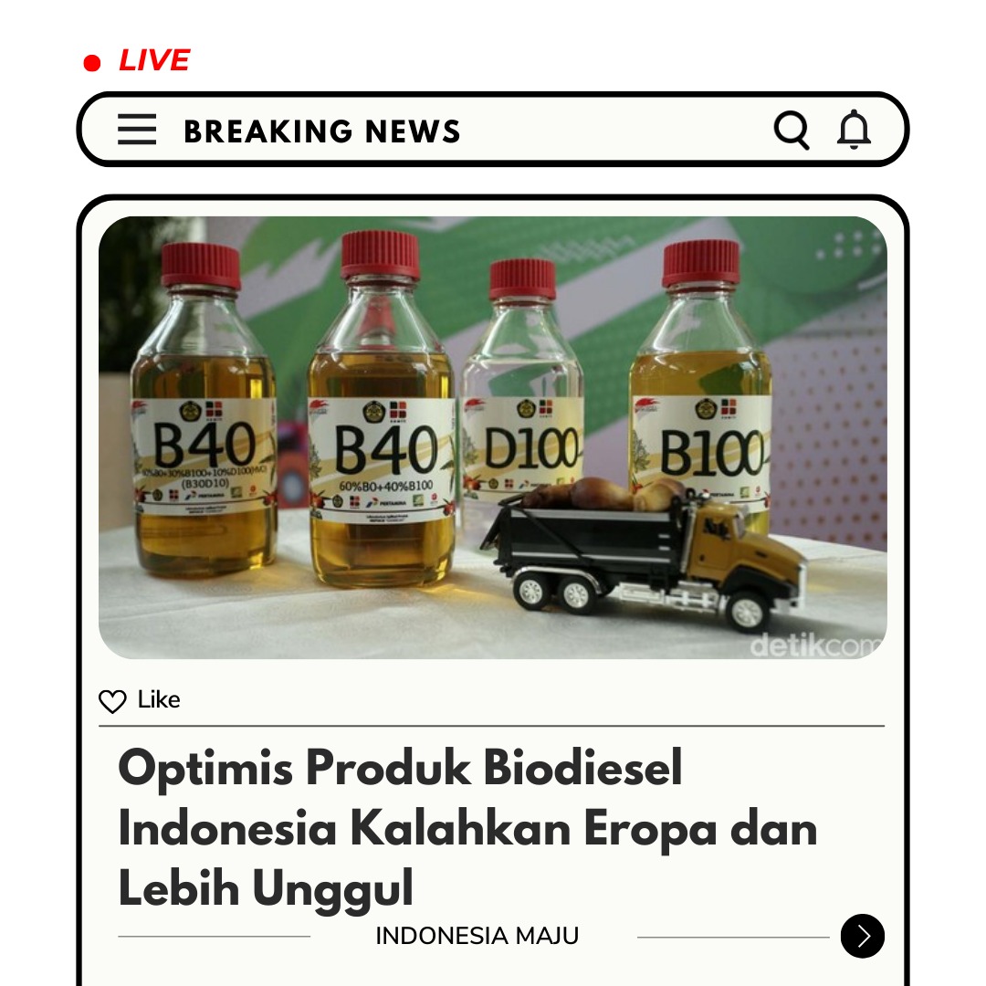 SharonMew3's tweet photo. Optimisme bahwa produk biodiesel Indonesia akan mengungguli Eropa didorong oleh kualitas dan keberlanjutan sumber daya minyak sawit. #EkonomiIndonesia #Pertamina #MinyakSawit #BioDiesel #IndonesiaKuat #IndonesiaMaju #IndonesiaEmas https://t.co/dBzfzHOy5Z
