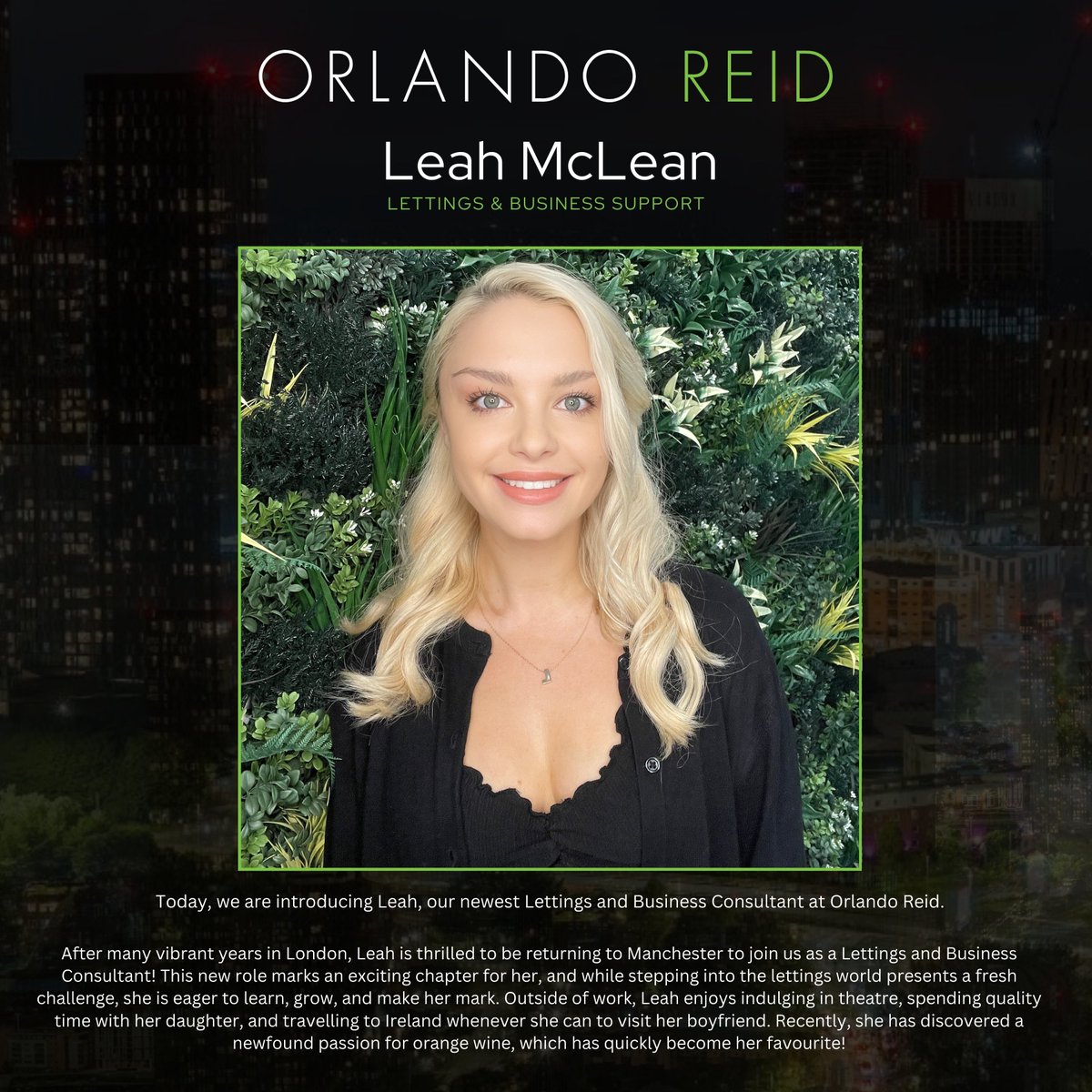MEET THE TEAM MONDAYS! 🌟

Meet Leah, our newest Lettings &amp; Business Consultant at Orlando Reid! After years as a CEO PA, she’s back in Manchester, ready for her next chapter. Leah’s strong organizational skills and communication make her a great fit for the team.