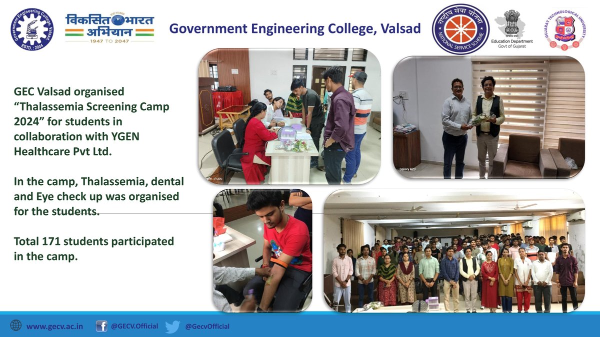 GecvOfficial's tweet photo. #gecv #gecvalsad #gecvofficial #gtu #thalassemia https://t.co/ZGy5dxIImm