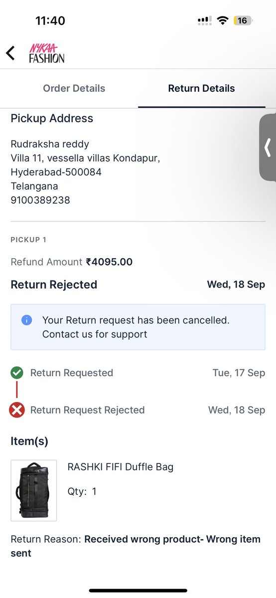 rudrakshareddy's tweet photo. @nykaafashion i mentioned multiple times I didn’t even open the seal. U didn’t even tell on wtf grounds u rejected the return! PATHETIC SERVICE. The more money u make the less u care? https://t.co/QmWY63N8vz