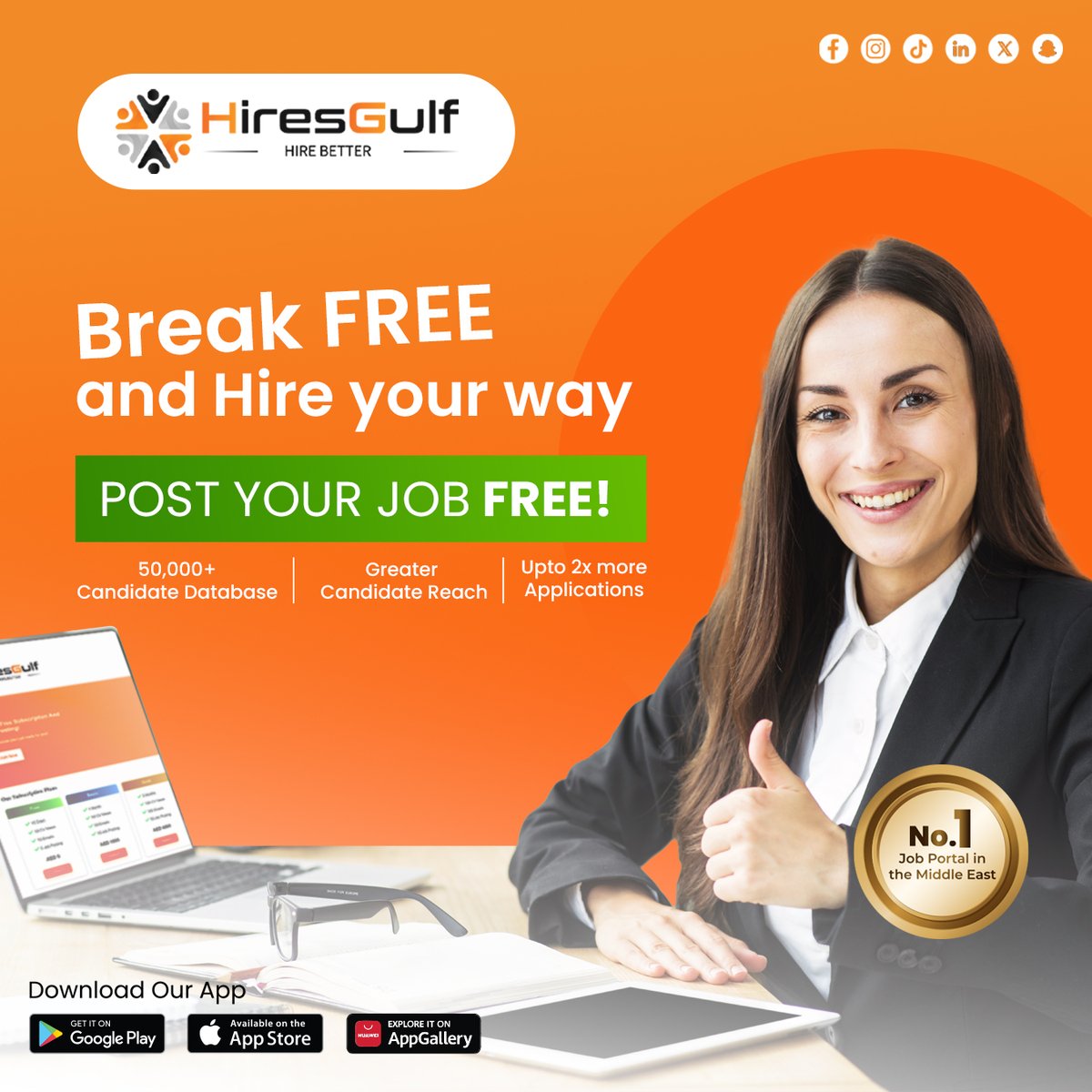 HiresGulf's tweet photo. Looking to find the perfect candidates without any cost? HireGulf's Free Job Postings can make your recruitment process seamless and cost-effective!

Post your job openings today and connect with a diverse pool of talent.

Register now with https://t.co/KS759oSI0k for FREE https://t.co/iOgUgLVwir