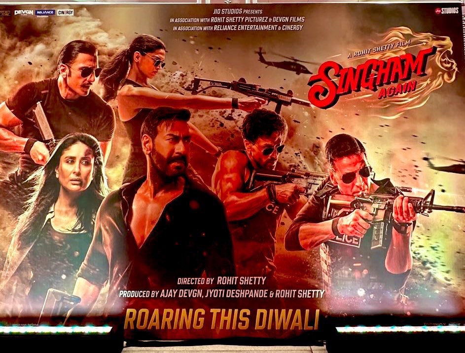 subham23skr's tweet photo. #SinghamAgain posters are LITERALLY AAAG 🔥🔥🔥🔥🔥 

The BUZZ is now SKYROCKETING ! 🚀

Bring it on #SinghamAgainTrailer !! 

#AjayDevgn #AkshayKumar #RanveerSingh #DeepikaPadukone https://t.co/Y7Lt8RWni9