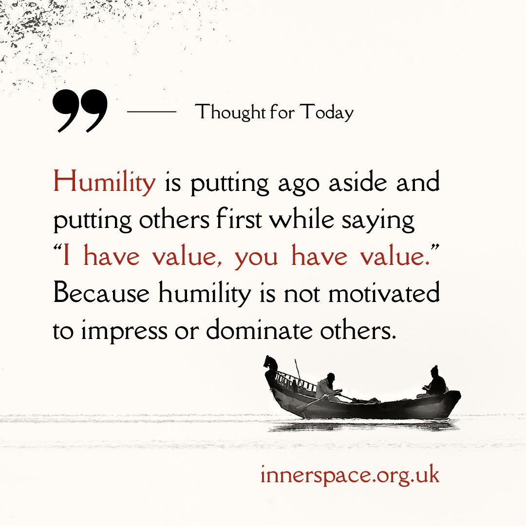 Putting others first is not putting yourself down or downplaying your own value. Humility says, "I have value, you have value." But because humility is not motivated to impress or dominate others, it puts ego aside and puts others first. 

#humility #thoughtfortoday #youfirst