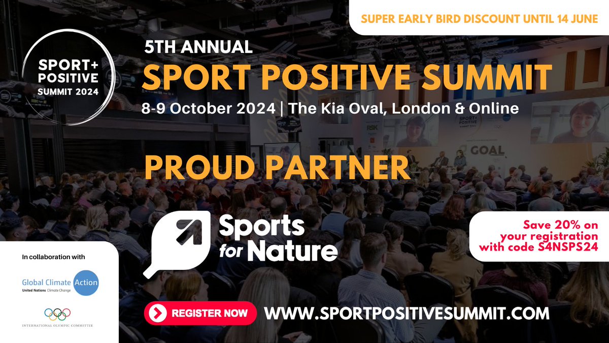 🌍 Excited for the <a href="/SportPosSummit/">Sport Positive</a> ! The Sport for Nature team is hosting TWO sessions:

☀️ Morning: Julie Duffus (<a href="/iocmedia/">IOC MEDIA</a>) + Sam Barrett from <a href="/UNEP/">UN Environment Programme</a> on sports &amp; nature 🌱.

🌆 Afternoon: Meredith McCurdy on biodiversity in urban &amp; indoor sports 🏙️🌿.

#SportsForNature #S4N