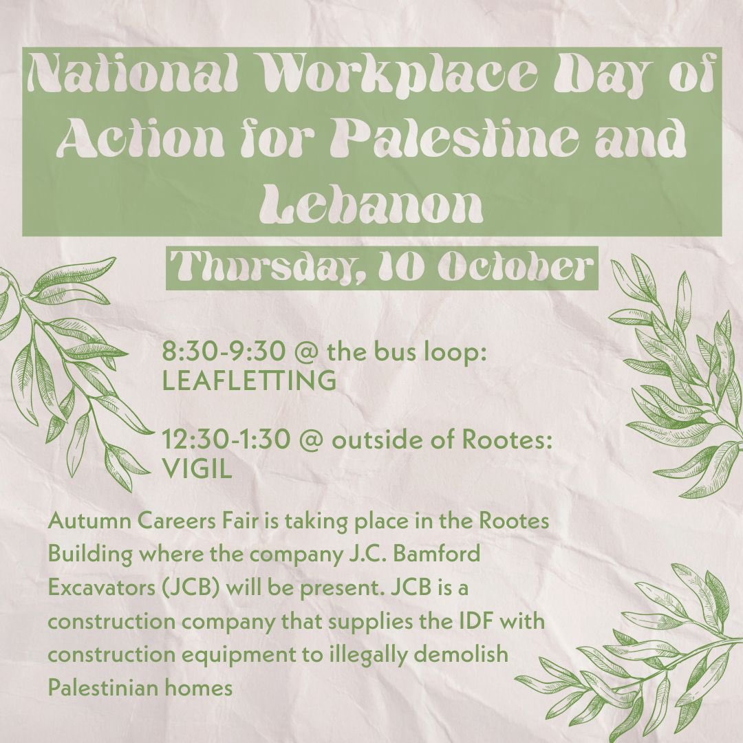 Warwick Uni UNISON (@unisonwarwick) on Twitter photo This Thursday, we are working with <a href="/WarwickUCU/">Warwick UCU</a> <a href="/SSSN_WarwickUni/">Warwick Student Staff Solidarity</a> to call for colleagues to join us for a lunch time action for #palestine and #lebanon. We demand the University to listen to our demands for divestment, and act with urgency we feel everyday. <a href="/PSCupdates/">Palestine Solidarity Campaign</a> <a href="/PscYouth/">Young PSC</a> This Thursday, we are working with <a href="/WarwickUCU/">Warwick UCU</a> <a href="/SSSN_WarwickUni/">Warwick Student Staff Solidarity</a> to call for colleagues to join us for a lunch time action for #palestine and #lebanon. We demand the University to listen to our demands for divestment, and act with urgency we feel everyday. <a href="/PSCupdates/">Palestine Solidarity Campaign</a> <a href="/PscYouth/">Young PSC</a>