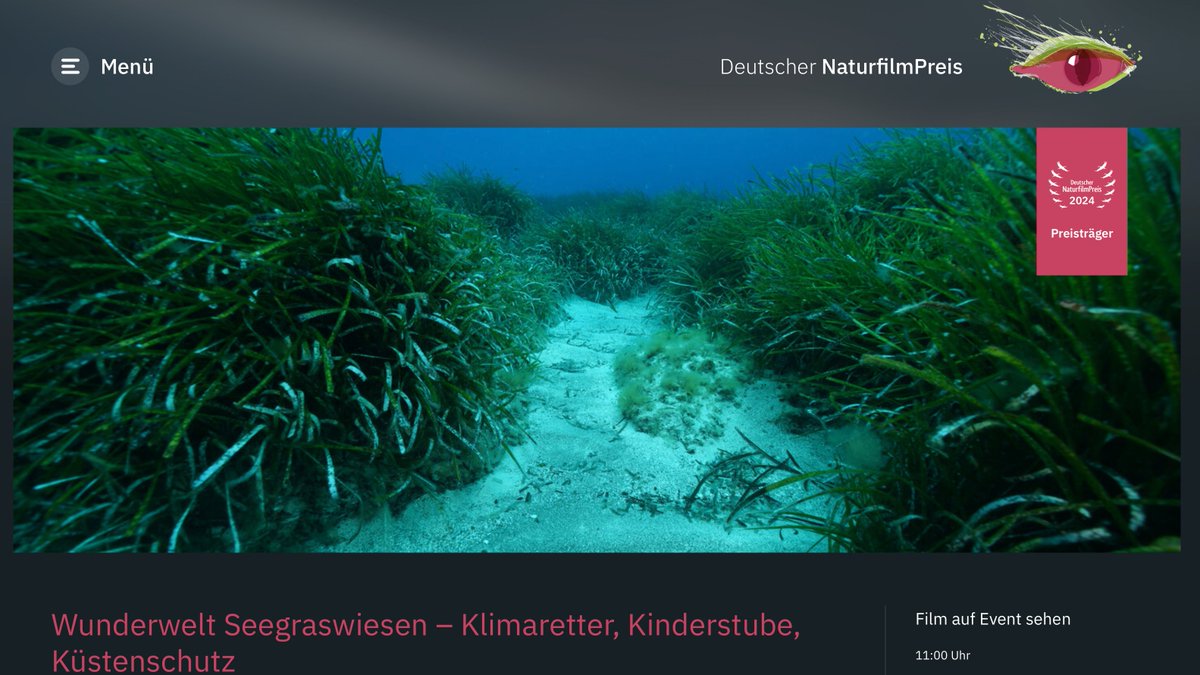 Max Planck Institute for Marine Microbiology (@marinemicrobio) on Twitter photo Die Doku "Wunderwelt #Seegraswiesen" von Flowmotion gewinnt den <a href="/DNaturfilm/">Deutscher Naturfilm</a> Jurypreis für herausragende Leistungen (Vermittlung ökologischer Zusammenhänge)! 👏👏
Mit dabei: Unsere spannende Seegrasforschung <a href="/BiogeoMPIBremen/">Biogeo MPI Bremen</a> <a href="/NicoleDubilier/">Nicole Dubilier</a> <a href="/maxplanckpress/">Max Planck Society</a>
deutscher-naturfilm.de/filmdatenbank/… Die Doku "Wunderwelt #Seegraswiesen" von Flowmotion gewinnt den <a href="/DNaturfilm/">Deutscher Naturfilm</a> Jurypreis für herausragende Leistungen (Vermittlung ökologischer Zusammenhänge)! 👏👏
Mit dabei: Unsere spannende Seegrasforschung <a href="/BiogeoMPIBremen/">Biogeo MPI Bremen</a> <a href="/NicoleDubilier/">Nicole Dubilier</a> <a href="/maxplanckpress/">Max Planck Society</a>
deutscher-naturfilm.de/filmdatenbank/…