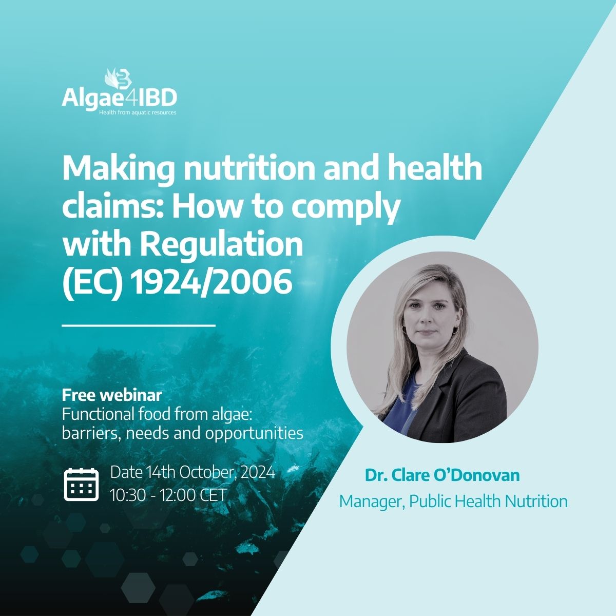 Algae4IBD (@algae4ibd) on Twitter photo We discuss the potential of food with health-beneficial compounds from #algae & the needs when developing it
<a href="/Clare_ODonovan/">Clare O Donovan</a> will share her experiences in food regulation and public health nutrition, covering relevant aspects of Regulation (EC) 1924/2006
algae4ibd.eu/2024/09/17/fre… We discuss the potential of food with health-beneficial compounds from #algae & the needs when developing it
<a href="/Clare_ODonovan/">Clare O Donovan</a> will share her experiences in food regulation and public health nutrition, covering relevant aspects of Regulation (EC) 1924/2006
algae4ibd.eu/2024/09/17/fre…