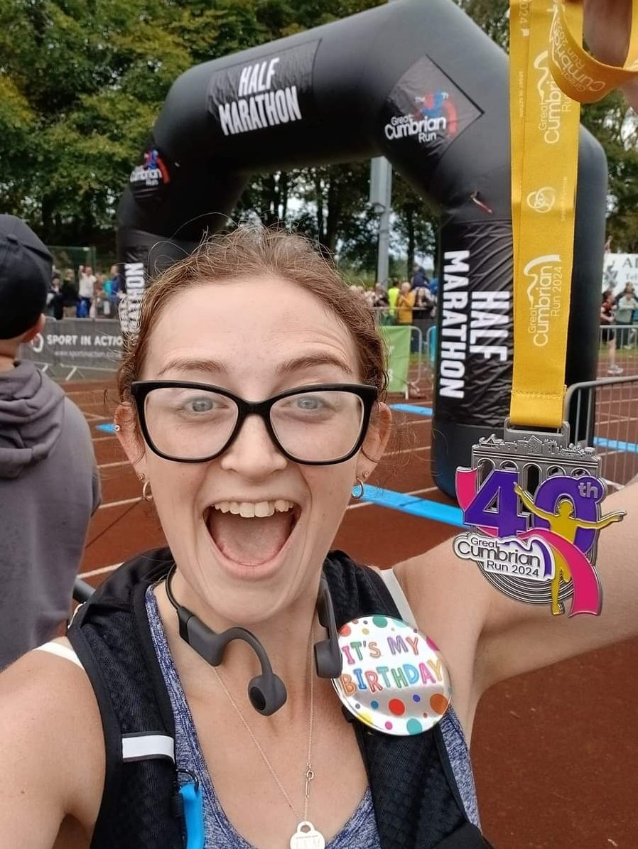Lauren team leader completed the half marathon. There's still time to donate. Well done Lauren an amazing achievement and Happy birthday <a href="/WeAreLSCFT/">Lancashire & South Cumbria NHS Foundation Trust</a>  gofund.me/62e89b17