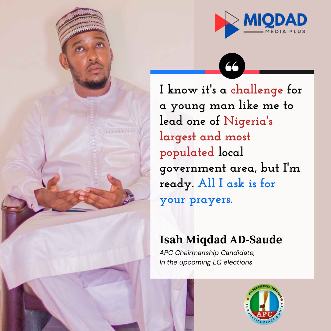 Leadership with faith: <a href="/Miqdad_Jnr/">Isah Miqdad</a> says, "I'm ready to lead." Let's lift him up in prayer as he embarks on this remarkable journey....