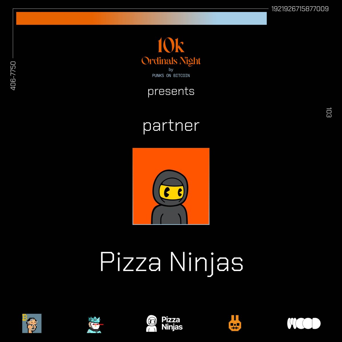 🟠 10k Ordinals Night at Bitcoin Amsterdam 🟠

Pizza Ninjas will be a Partner for our first-ever IRL event.