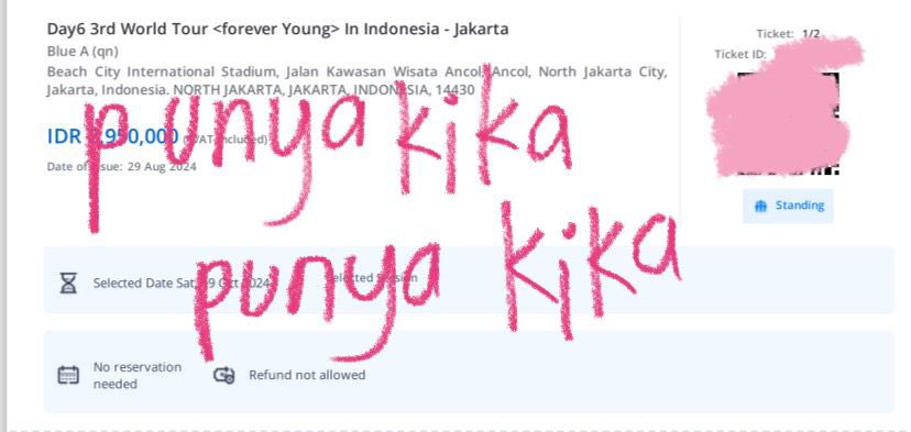 fessicajelicia's tweet photo. WTS DAY6 WORLD TOUR FOREVER YOUNG JAKARTA - DAY 1 (19 Oktober 2024)

- 2 Tix Blue A via https://t.co/0689ketZma
- ⁠Jual harga normal sesuai https://t.co/0689ketZma
- ⁠QN 2xx (sebelahan)
- ⁠Dijual karena ada urusan pekerjaan di tanggal tsb

YUKMARIII DM for more info💗 https://t.co/S3SGbE8kK5