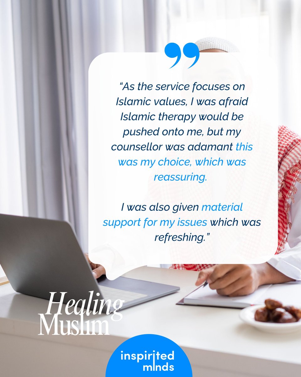 InspiritedMinds's tweet photo. 🌱 Did you know our team is made up of Muslim therapists? You can be a #healingmuslim! We have a team of more than 20 counsellors/CBT therapists offering #faithsensitive and #culturallysensitive support. Get support by accessing our #counselling services at #linkinbio today! https://t.co/vrgbNEAYpy