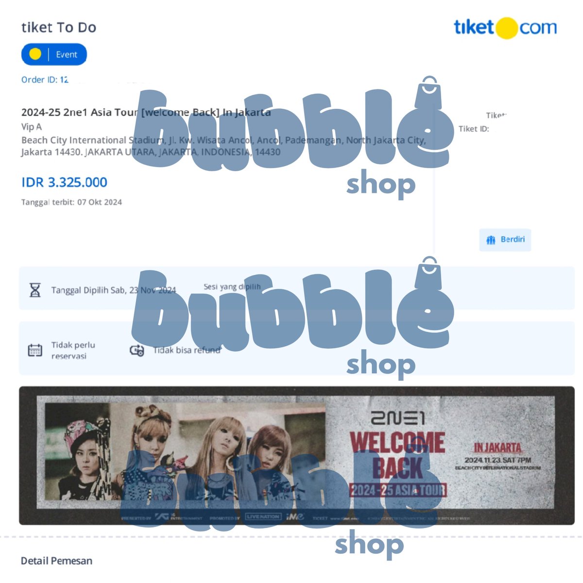 bubble__shop's tweet photo. ✨️ proofs 2ne1 Asia Tour [welcome Back] In Jakarta 

— VIP A - 3tix https://t.co/P5HAAaUAA8