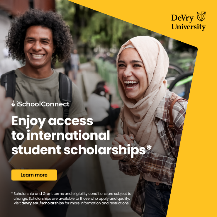 iSchoolConnect's tweet image. Did you know, international students may be eligible for U.S. tuition savings? Plus you can study from home for first year and apply for international student scholarship. For more, visit ischoolconnect.com/universities/u…
#studyabroad #DeVryuniversity #Scholarships #internationalstudents