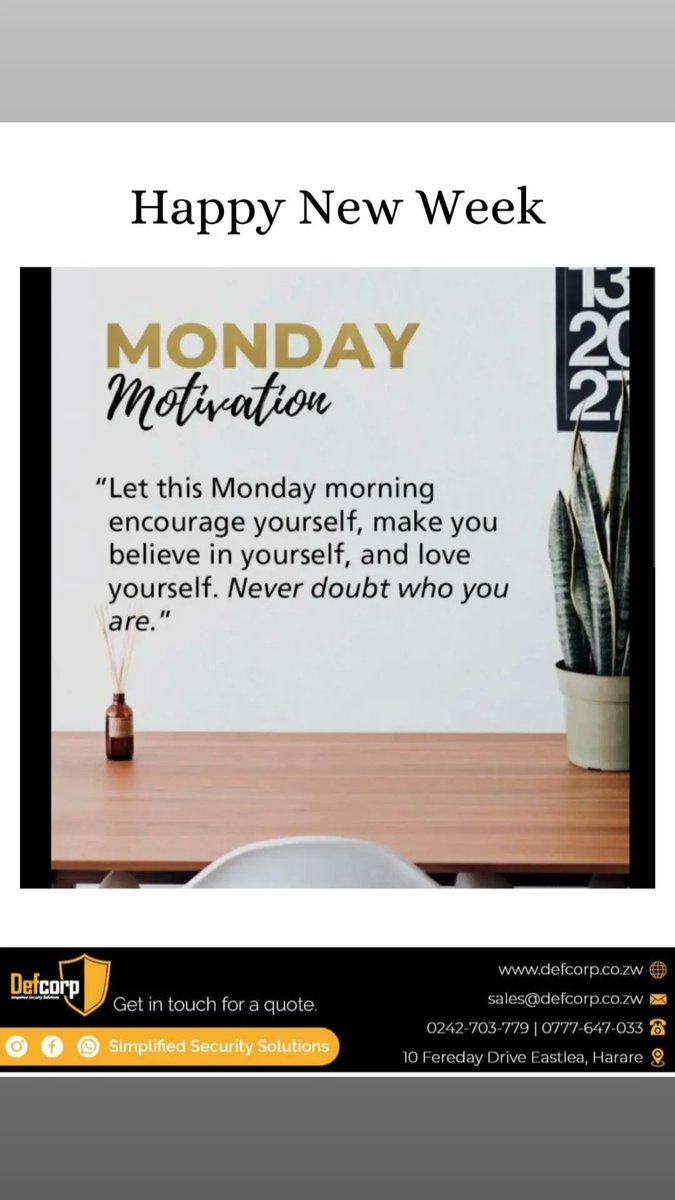 DefcorpBulawayo's tweet image. #Monday motivation
#Simplified Security Solutions