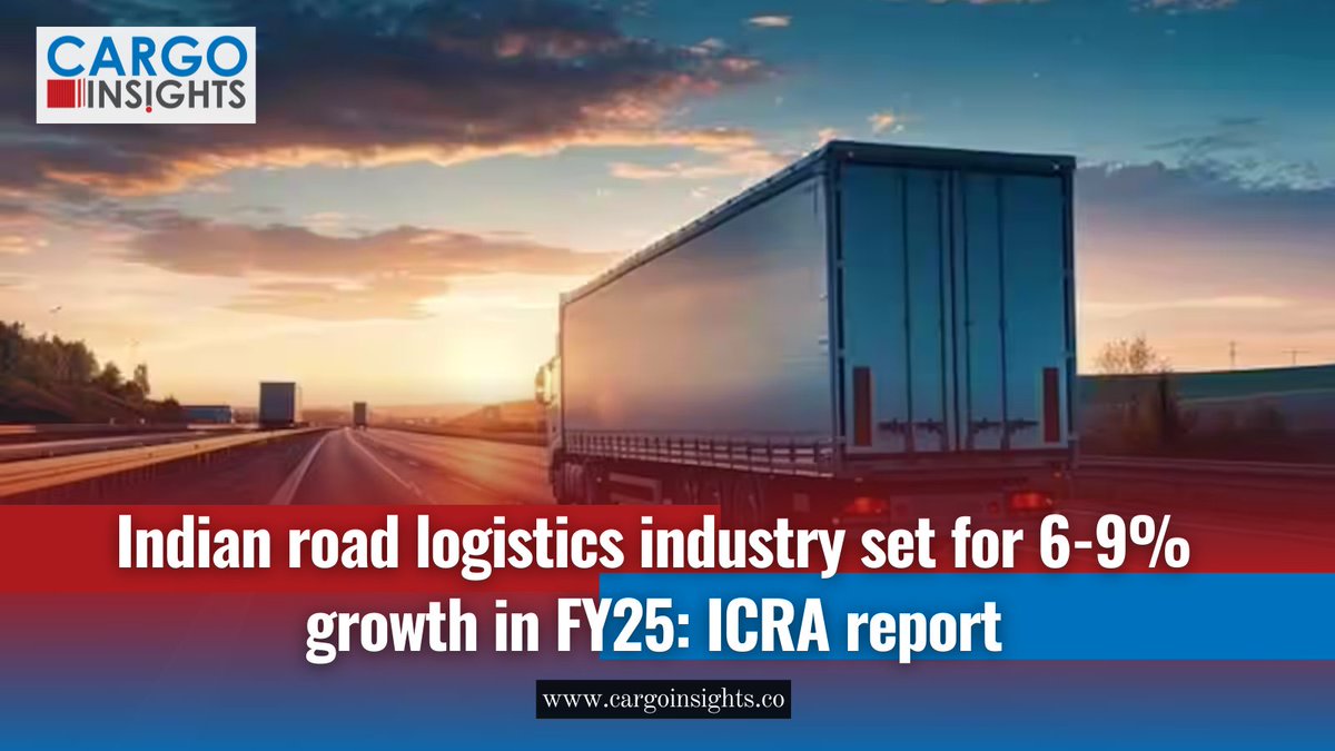 CargoInsights's tweet image. The Indian road logistics sector is set to accelerate with a 6-9% growth in FY25, driven by e-commerce, FMCG, retail, and more! 📈
 
Read here: tinyurl.com/5n93vb8c

#IndianLogistics #RoadTransport #ICRAReport #SupplyChain #ECommerceGrowth #FMCG #RetailIndustry #Chemical