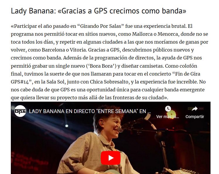 Girando Por Salas (@girandoporsalas) on Twitter photo Buenos días. Celebramos #QuinceAñosGirando con la quinta parte del artículo especial de <a href="/jenesaispop/">jenesaispop</a> agradeciendo las declaraciones de Lady Banana <a href="/LadyBananaMusic/">Lady Banana</a> #NosVemosEnLasSalas #GPS15 Buenos días. Celebramos #QuinceAñosGirando con la quinta parte del artículo especial de <a href="/jenesaispop/">jenesaispop</a> agradeciendo las declaraciones de Lady Banana <a href="/LadyBananaMusic/">Lady Banana</a> #NosVemosEnLasSalas #GPS15