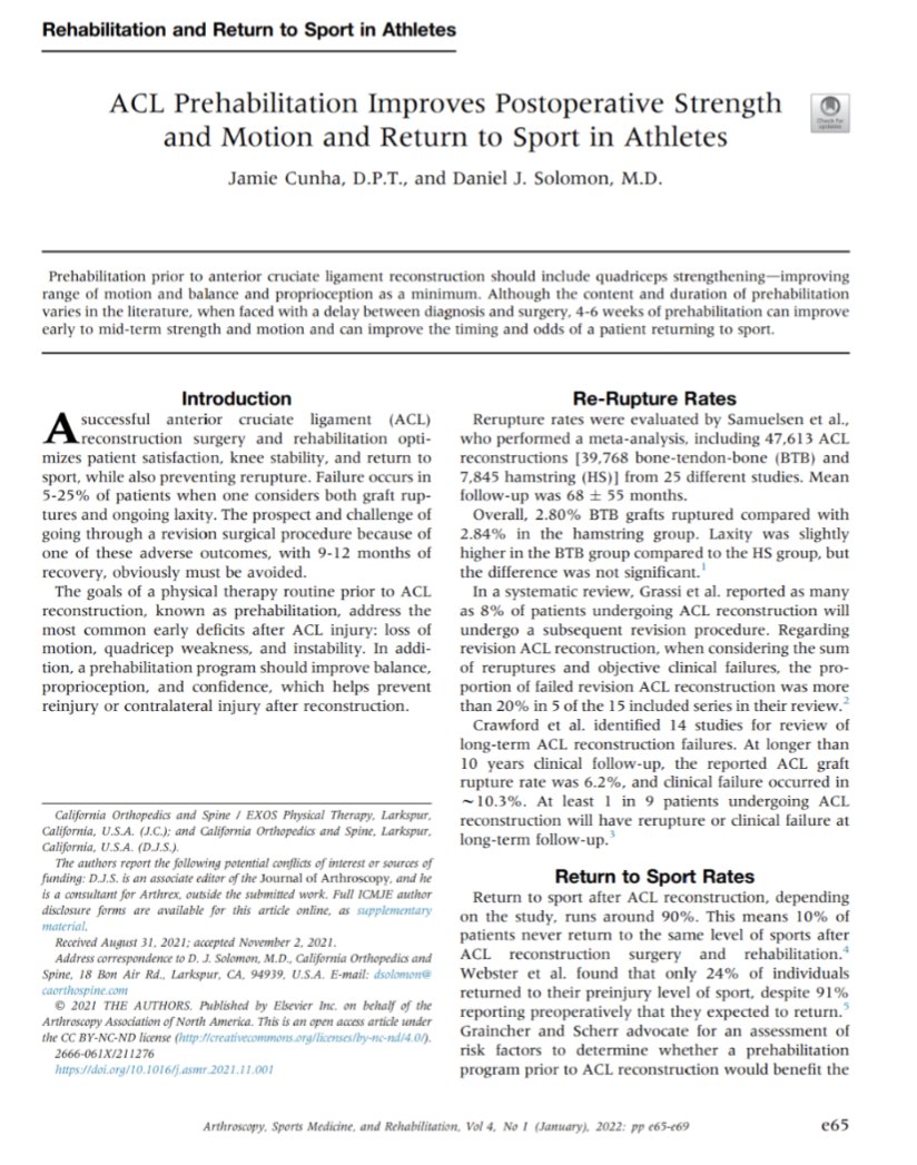 TheFootballPhys's tweet photo. ⚽💪 ACL Prehabilitation Improves Postoperative Strength and Motion and Return to Sport in Athletes

https://t.co/7nQlki4phI https://t.co/lm6Sx49NGy
