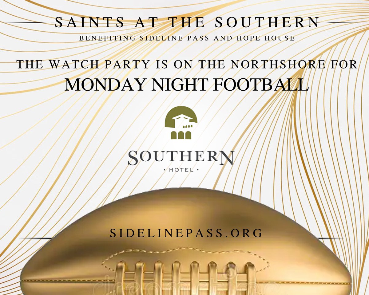 Sideline_Pass's tweet photo. We’re on the Northshore for MNF tonight at the Southern Hotel!  Tickets at https://t.co/J1NvPP3lTN https://t.co/MB0NNZYLO4