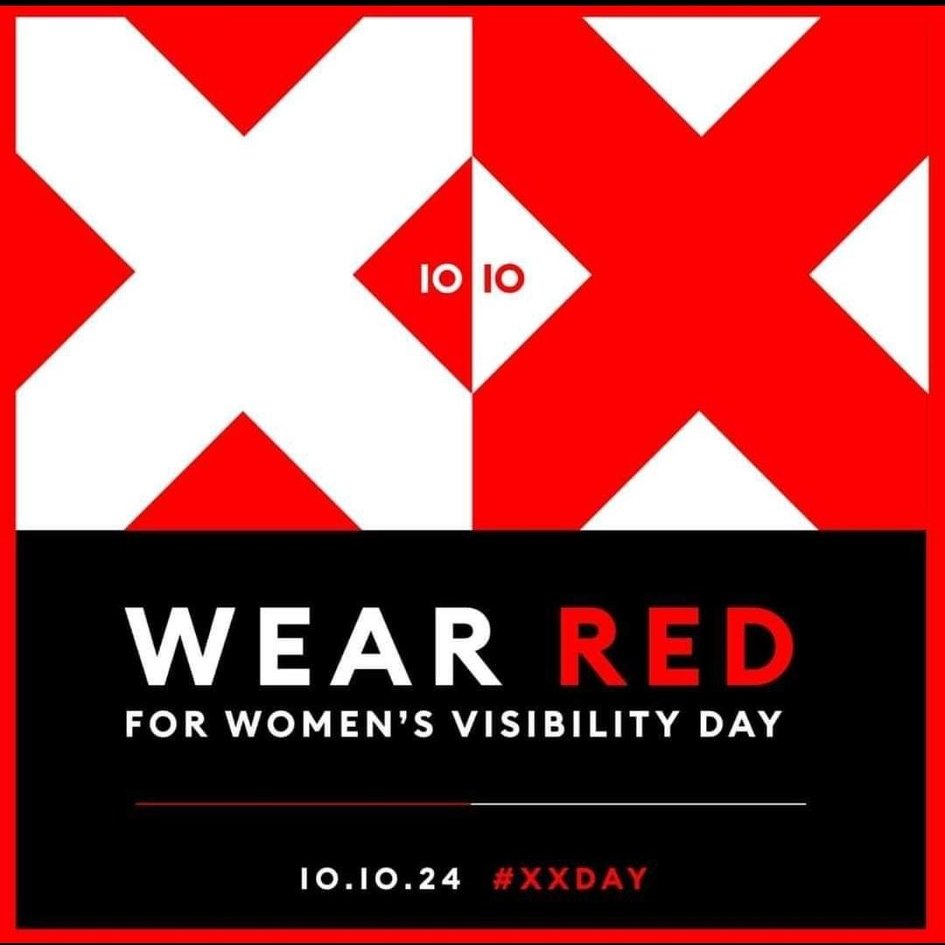 Serena_Partrick's tweet photo. This Thursday is the first global Women's Visibility Day.

Women will be wearing red to remind our leaders that we are female human beings, 51% of the population, &amp; we are not going to be silenced.

Wherever you are in the world, wear red on 10/10/24, &amp; make it our day: #XXDay ❤️ https://t.co/dR2ZFxEtXf