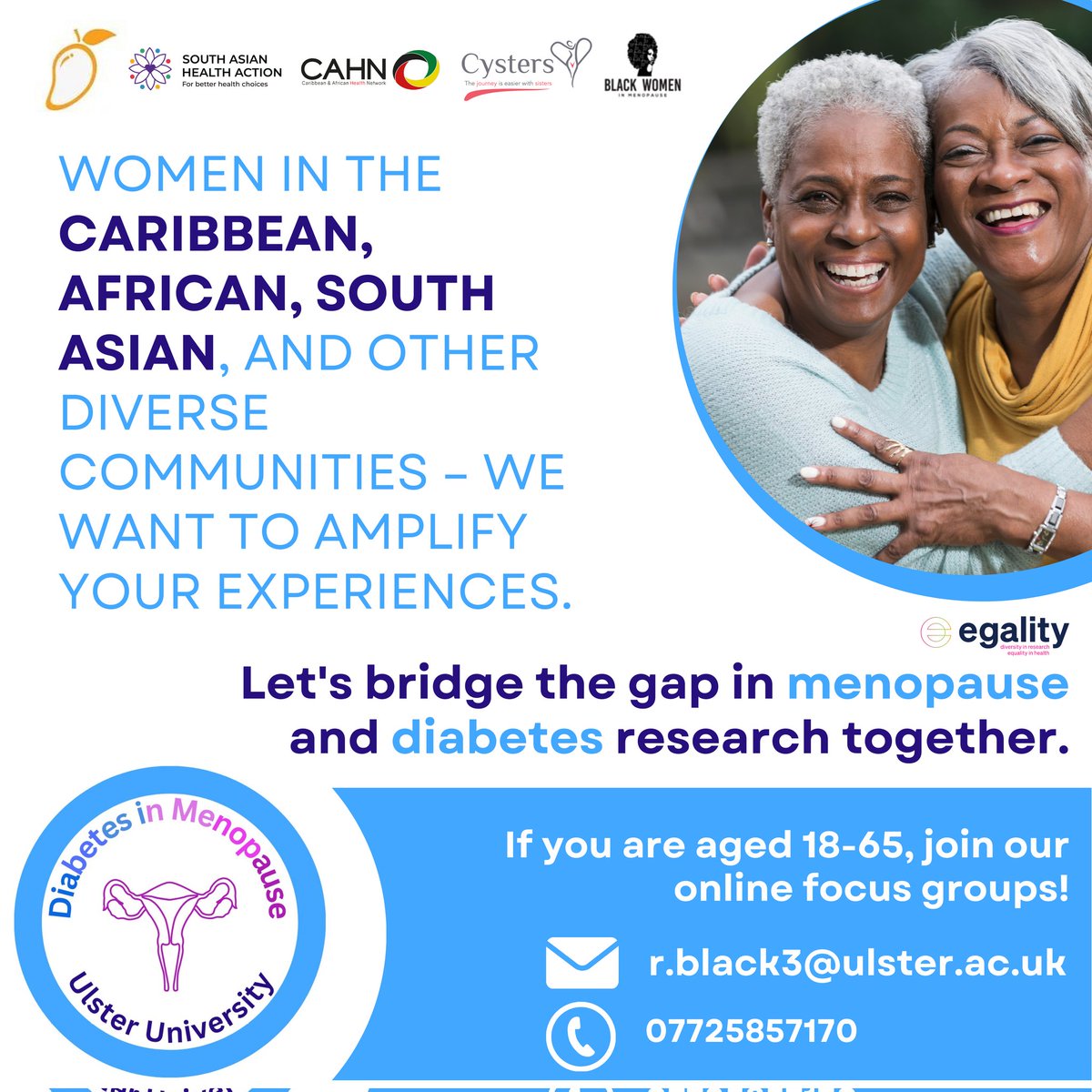 Cysters ๐ ๐ โ๐ฟ (@cystersgroup) on Twitter photo ๐Living with #Diabetes and going through #Menopause? Share your experiences in an online focus group with other women! ๐ฃ๏ธ Be heard, make a difference. Email r.black3@ulster.ac.uk today! ๐Living with #Diabetes and going through #Menopause? Share your experiences in an online focus group with other women! ๐ฃ๏ธ Be heard, make a difference. Email r.black3@ulster.ac.uk today!