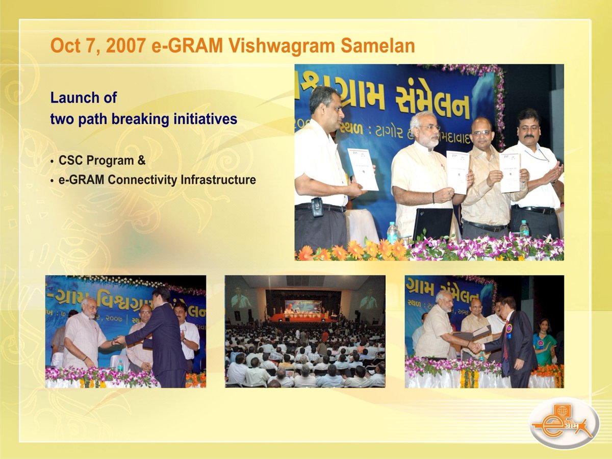 eGramGujarat (@gujaratgram) on Twitter photo Today,17 Years ago India's First Rural VSAT based Internet Project is being launched at Tagore Hall,Ahmedabad as part of eGram Vishwagram Project by Shri <a href="/narendramodi/">Narendra Modi</a> sir much ahead of its time, Started with just 1 Online RoR service is now delivering 400+ G2C & B2C service at Today,17 Years ago India's First Rural VSAT based Internet Project is being launched at Tagore Hall,Ahmedabad as part of eGram Vishwagram Project by Shri <a href="/narendramodi/">Narendra Modi</a> sir much ahead of its time, Started with just 1 Online RoR service is now delivering 400+ G2C & B2C service at