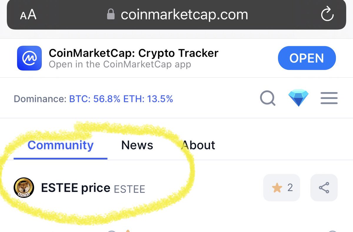 esteecoin's tweet photo. 🔥 Hooray! We are Live on #CoinMarketCap 

🐕 $ESTEE and ✊ Community is so ready to conquer the #cryptocurrencies space.. https://t.co/DR243zVWNR