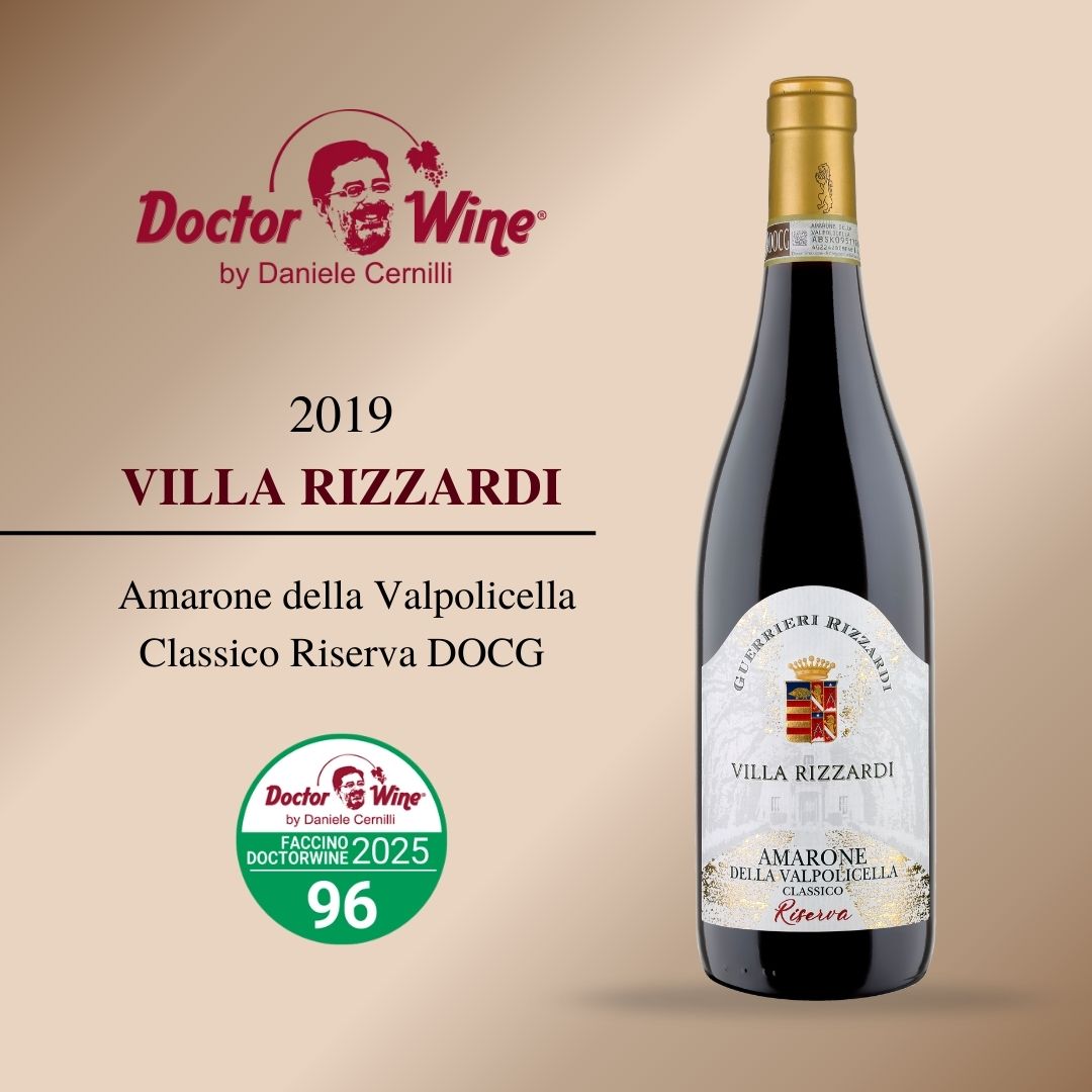 We are excited to announce that our Villa Rizzardi #Amarone della #Valpolicella Classico DOCG Riserva 2019 has received a score of 96/100 from the prestigious #DoctorWine guide by Daniele Cernilli. 
Read more here: guerrieri-rizzardi.it/en/villa-rizza…