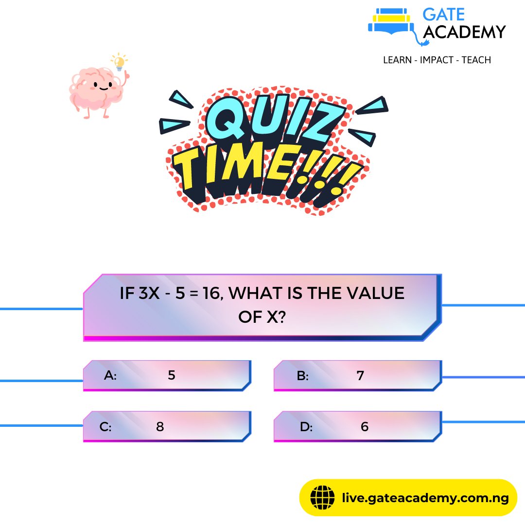 gateacademyng's tweet photo. Quiz time!
You think you know your ➗ math?
Comment your answers. No cheating.
Did you get (7)? Remember to like, share and hire a tutor today.
#gateacademy https://t.co/aOMYq05DA5