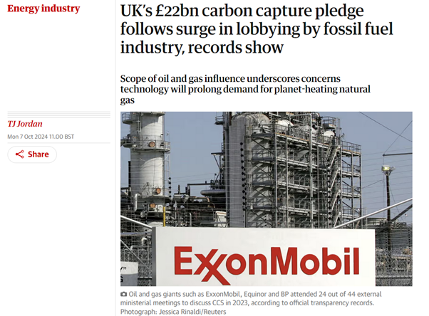 Why is the UK's climate policy based on what oil companies want, rather than what the public wants or what the evidence says is necessary?

This is not democracy, this is a system that is corrupt to its core