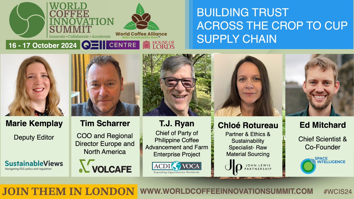 How can we build trust across crop-to-cup supply chain?

Don't miss this important conversation at the World Coffee Innovation Summit London on 16-17th October 2024: worldcoffeeinnovationsummit.com/register

#WCIS24 #Coffee #Climatechange #Finance #Innovation #EUDR #Supplychain #Sustainability