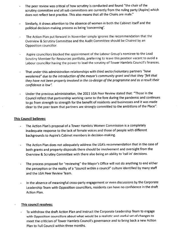 MarcFrancisTH's tweet photo. 12 months ago the LGA Team completed its Peer Review of Tower Hamlets Council. The woeful corporate response to its criticisms + @TH_Labour's motion calling for action led to a Govt Best Value inspection team being sent in. It is now time for action to fix this failing governance https://t.co/XUNJslKZBq