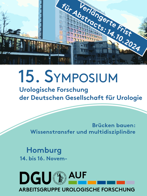 ❗️Abstract deadline extended to 14.10.2024❗️

👇👇👇
urologenportal.de/auf-symposium.…

<a href="/DGUrologie/">DGU</a> 
<a href="/GeSRU_de/">GeSRU</a> 
<a href="/GesruAcademics/">GeSRU Academics</a> 

#urology