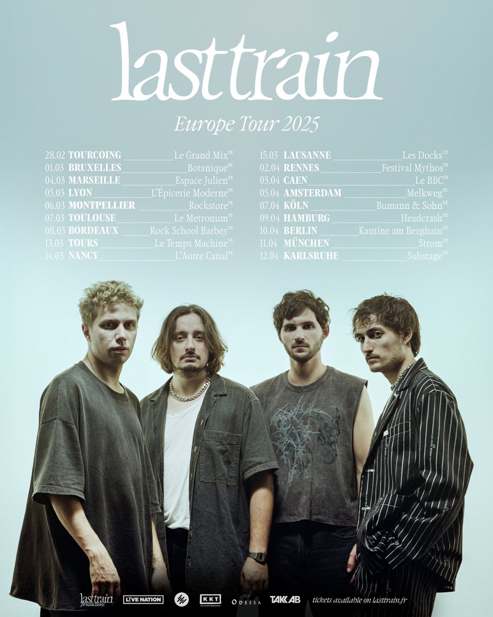 🤍 On est si heureux de vous dévoiler notre nouvelle et prochaine tournée européenne ! La prévente a lieu ce mercredi 09 oct à 10h. Pour être sûr de recevoir le lien d’accès aux billetteries, assurez-vous d’être inscrit.e.s à notre newsletter : bit.ly/europetourlast…
