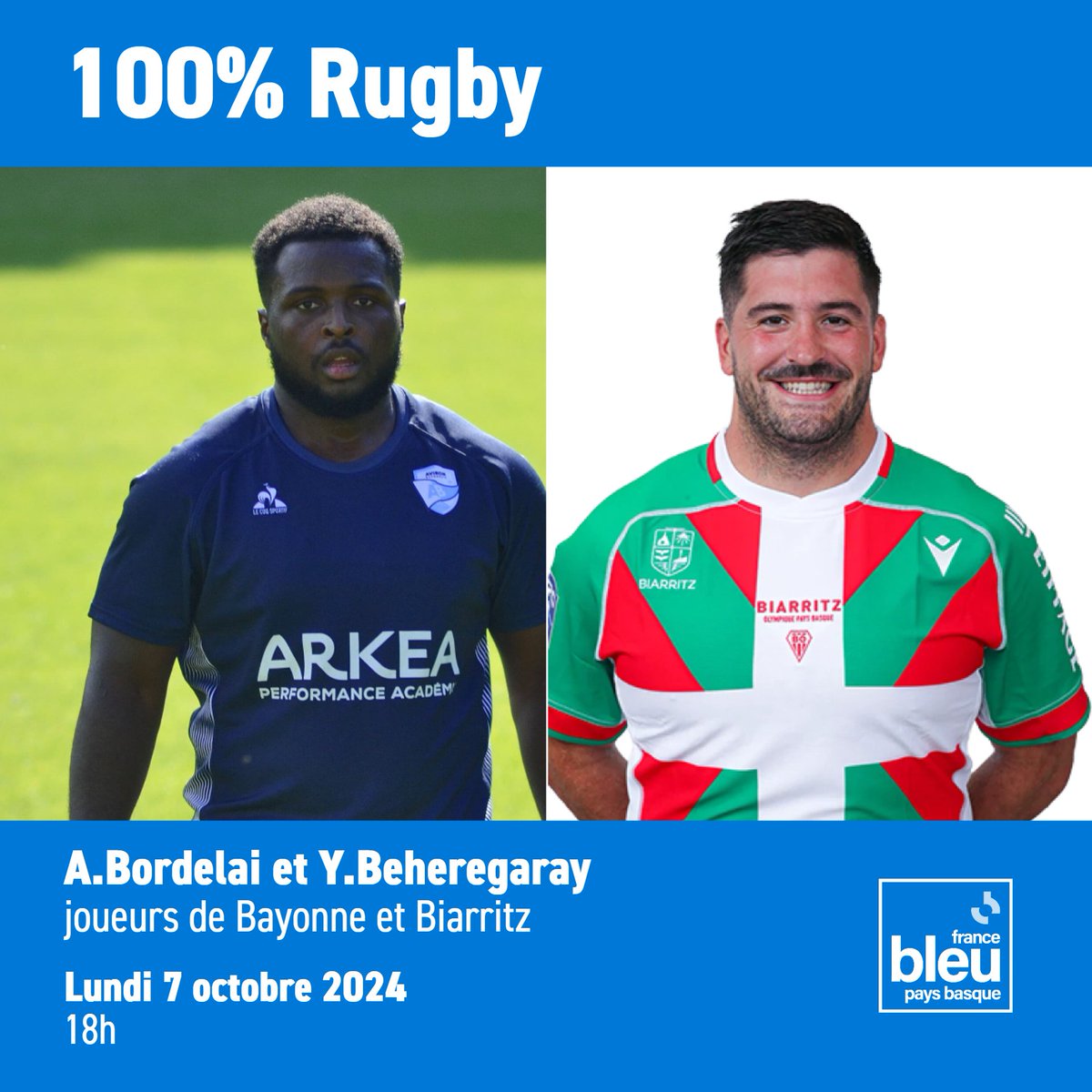 💥𝟭𝟬𝟬% 𝗥𝗨𝗚𝗕𝗬, 𝗱𝗲𝗺𝗮𝗻𝗱𝗲𝘇 𝗹𝗲 𝗽𝗿𝗼𝗴𝗿𝗮𝗺𝗺𝗲 ! 🏉 

🔵 Andy Bordelai, pour ses premières semaines à l'Aviron Bayonnais avant le choc à Anoeta
🔴 Yohan Beheregaray, sur la reprise de Biarritz à Brive

#Top14 | #ProD2 | #TeamAB | #AupaBO