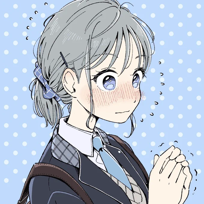 照れ顔の女の子