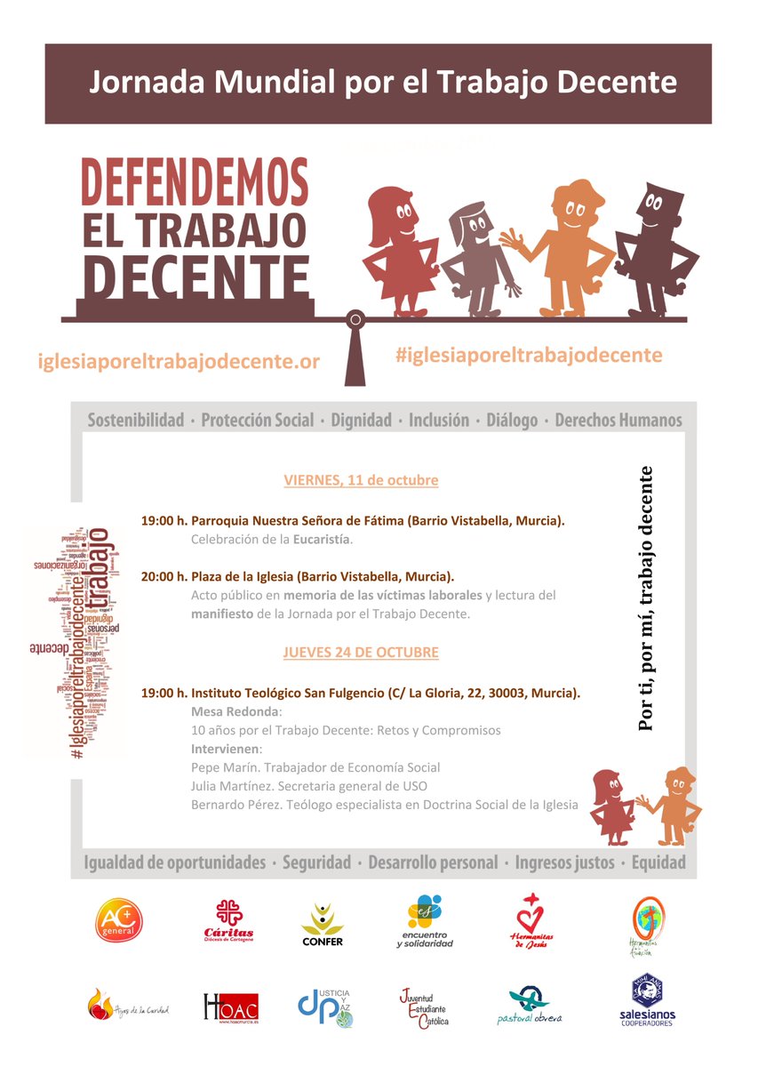 ¿Participas con nosotros?

En la #RegióndeMurcia, Cáritas forma parte de la red Iglesia por el Trabajo Decente (<a href="/IglesiaxTD/">Iglesia x el Trabajo Decente #7octubre</a>). 

Por la Jornada Mundial por el Trabajo Decente, hemos preparado diferentes materiales y actividades 👉 caritasregiondemurcia.org/evangelizacion…

#PorTiporMiTrabajoDecente