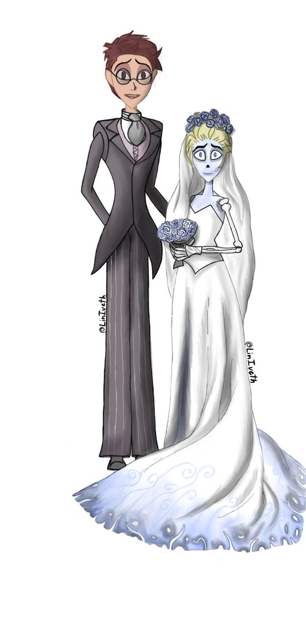 Esta vez versión "Cadaver de la novia"
Segun como este de ocupada hare otras versiones (intercambiando papeles y sexos)
#radioapple 
#LuciferMorningstar 
#alastorxlucifer 
#AlastorFanart 
#HazbinHotelFanart